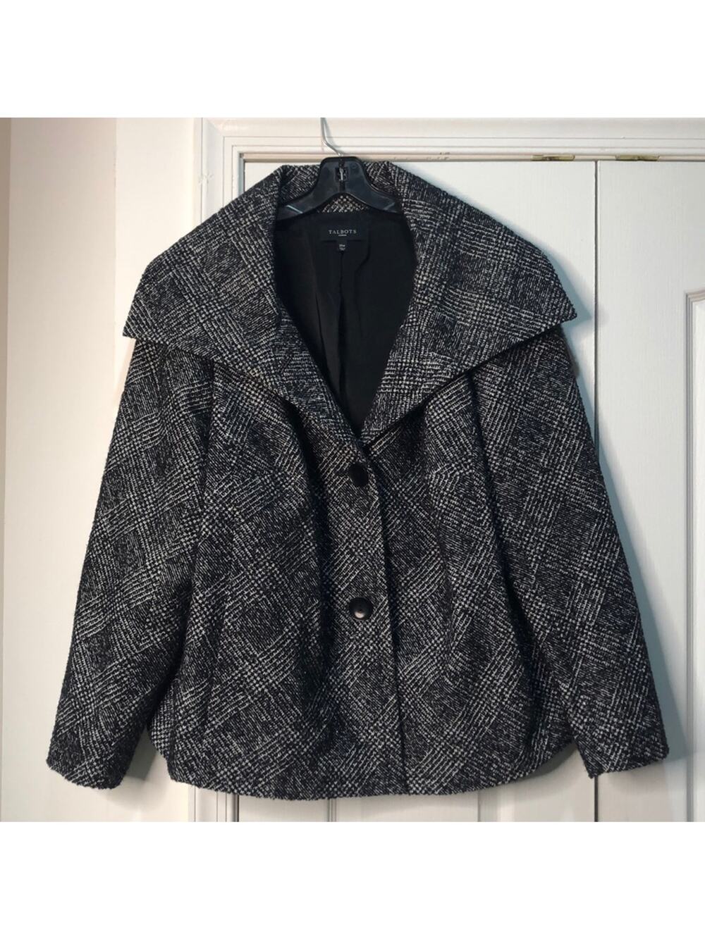 Talbots 20w black white plaid jacket worn once